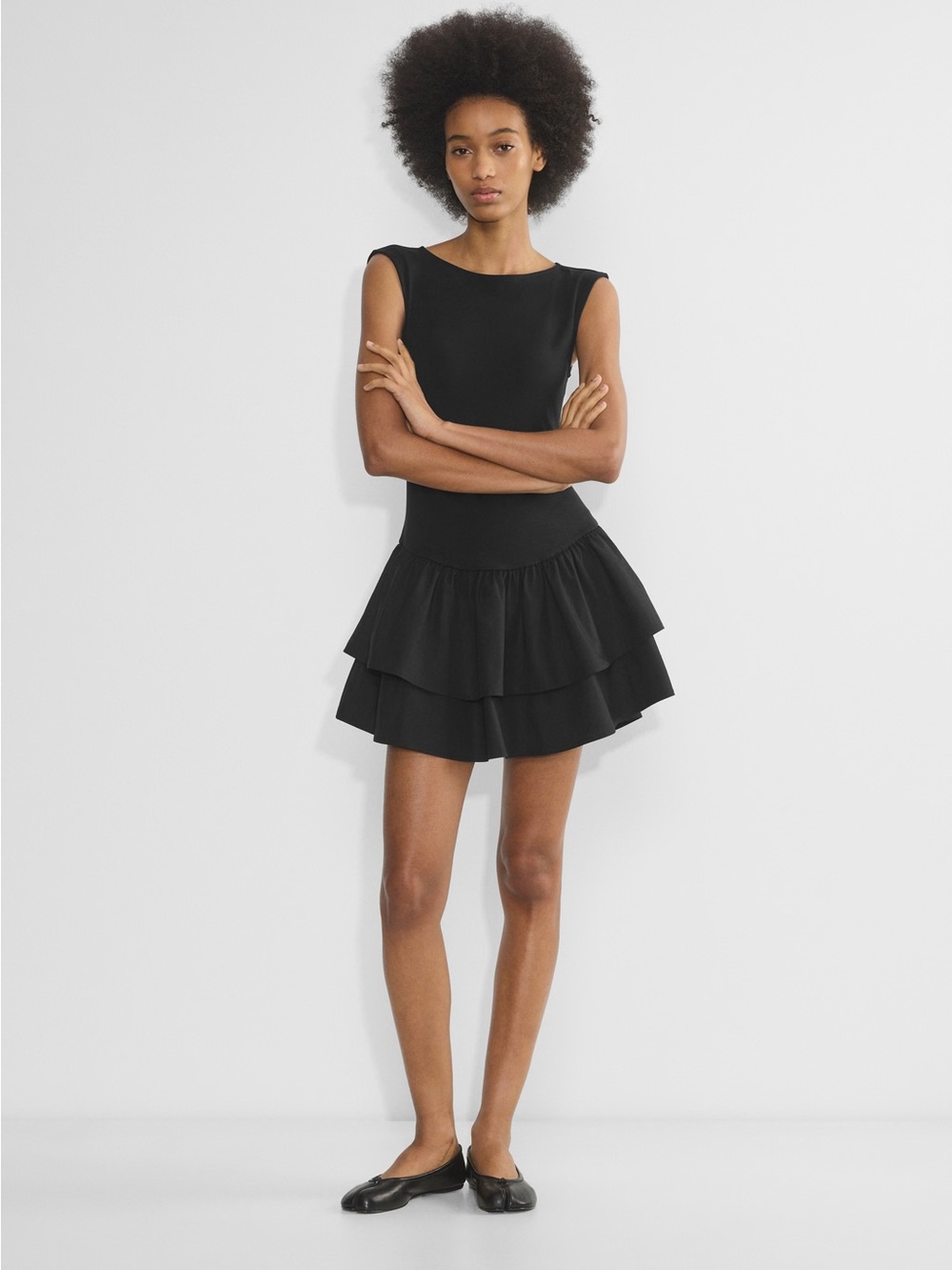 Aritzia Wilfred Bloomsbury black mini dress XXS